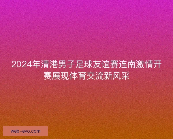 2024年清港男子足球友谊赛连南激情开赛展现体育交流新风采